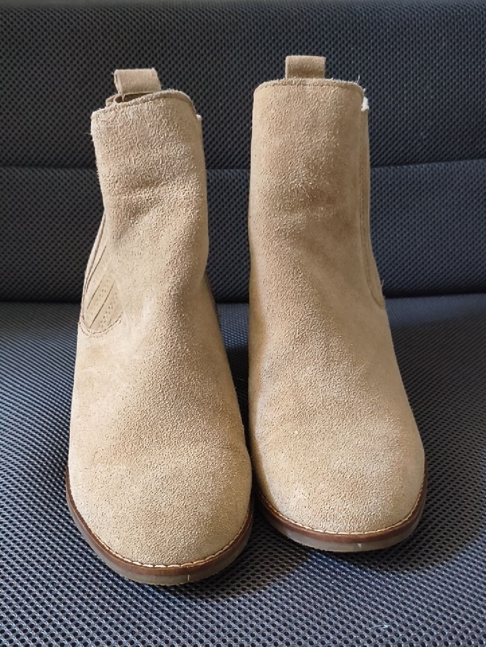Crown Vintage Women's Suede Ankle Booties in Tan